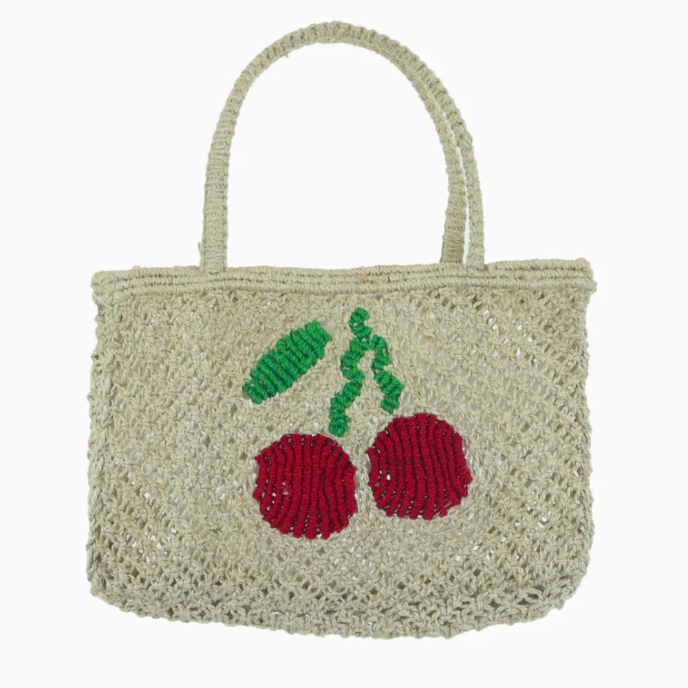 The Jacksons London small Jute Cherry Bag / NWT / 100% authentic